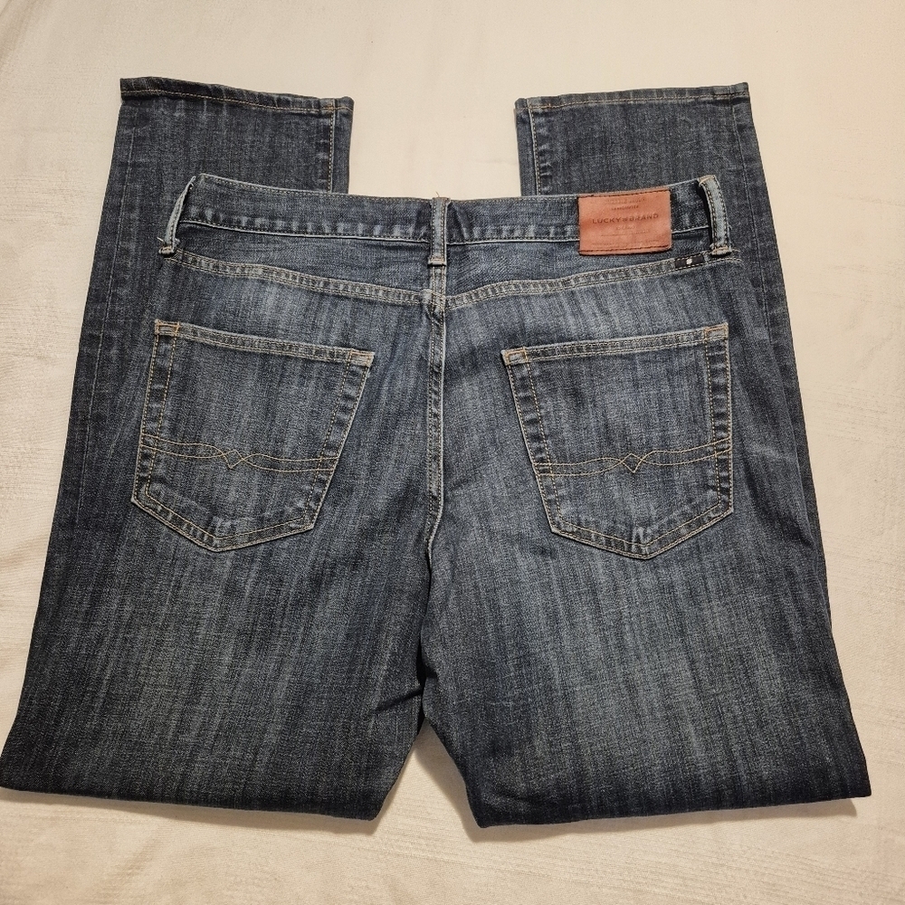 Lucky Brand men's size 33 x 30 410 Athletic Slim jeans stretch minimal fade VGUC - Picture 7 of 9